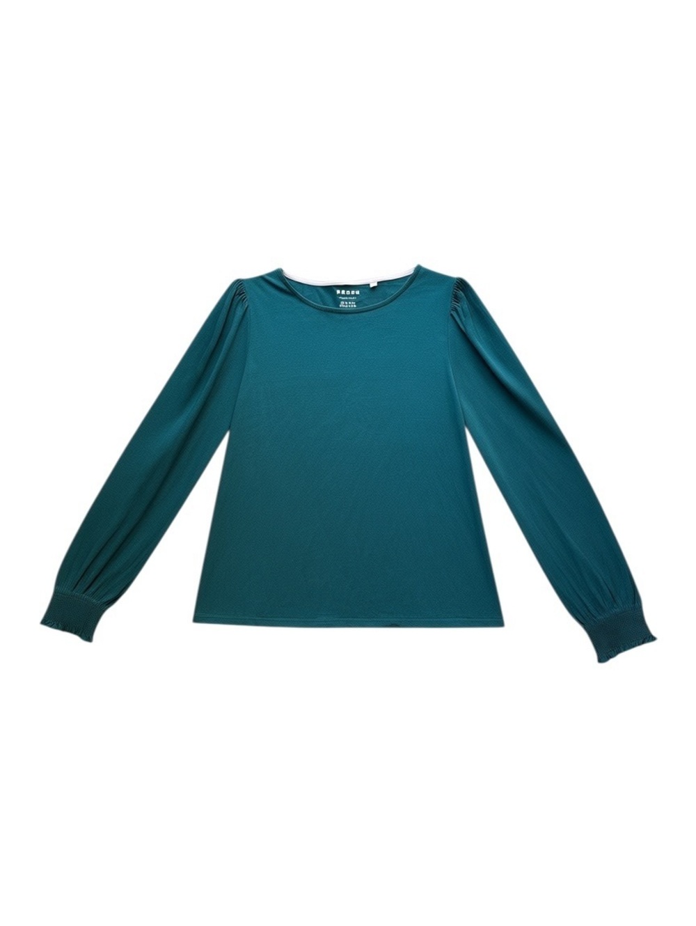 Boden Emerald Green Smocked Cuff Supersoft Top - Size UK 10 US 6